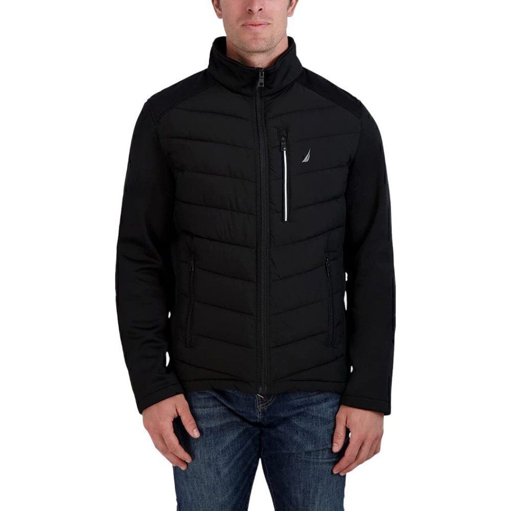 NWT Nautica Men's Mixed Media Jacket Black Size XXL